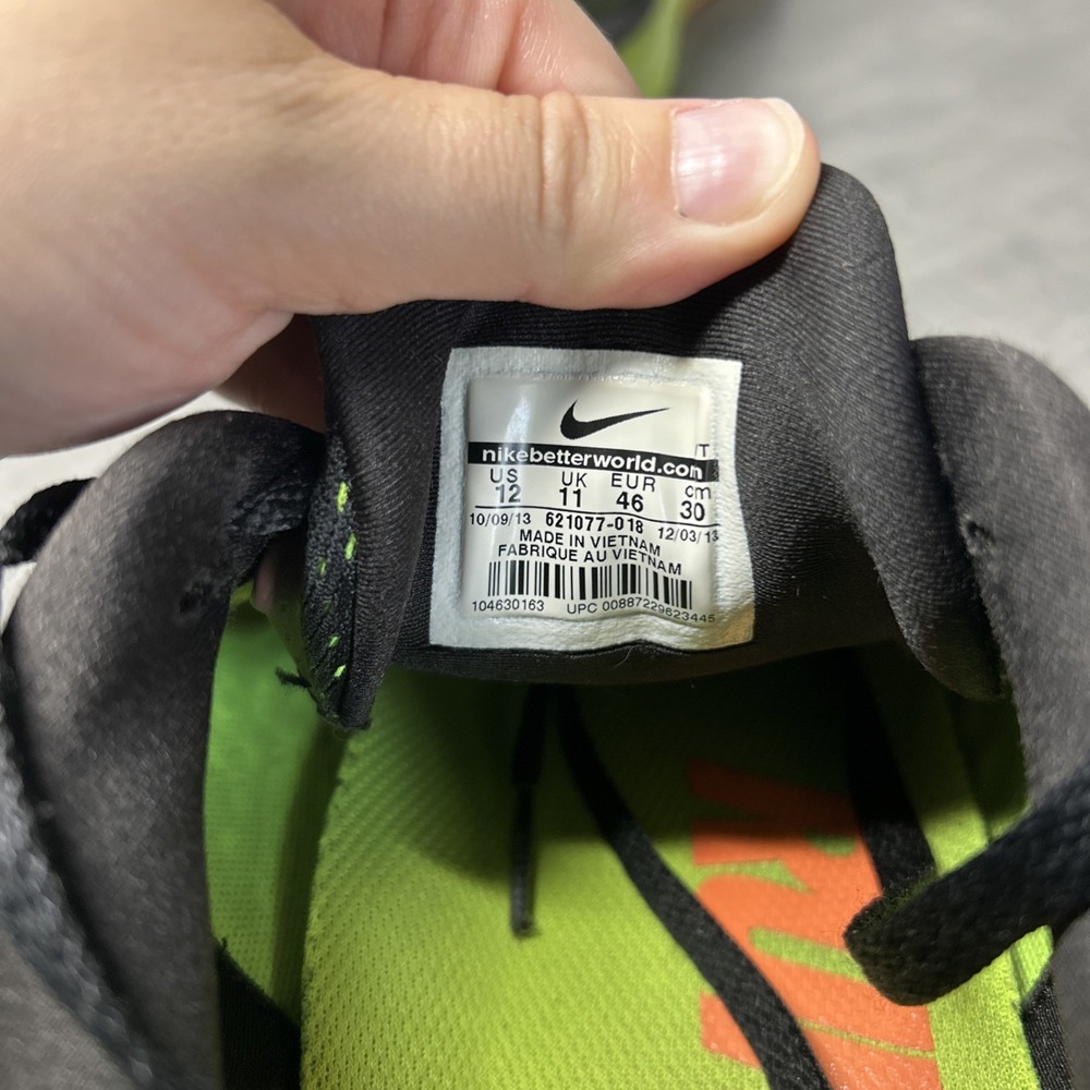 Nike Air Max 2014 Mens Size 12 Black Atomic Orange Volt Green Great *Minor Flaw - Picture 6 of 10